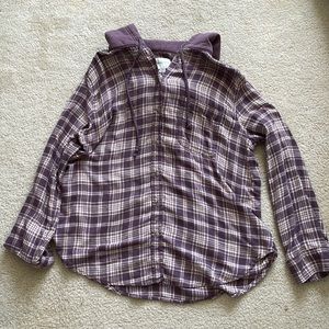purple American eagle flannel with hood